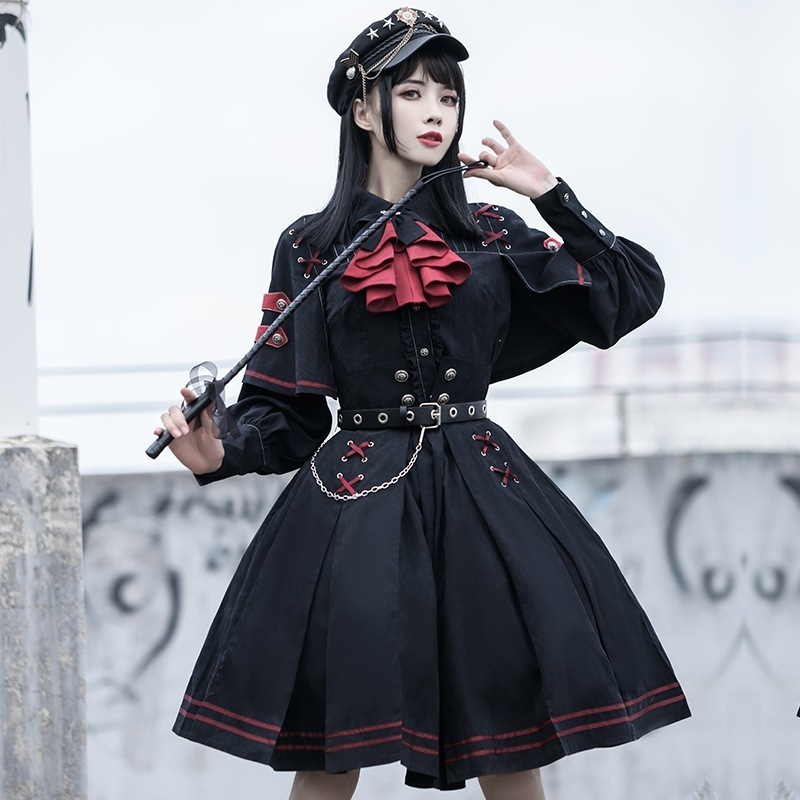 春カップルミリタリー風ロリータオリジナル小さいスカート犯罪処刑人skスカート+トップスフルセットjk制服