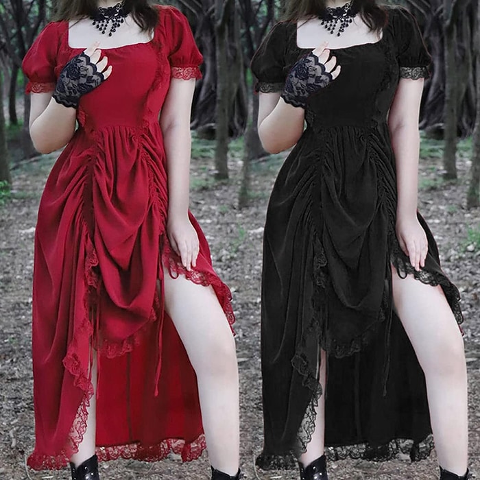 新劇 演出服 中世 貴族服装 パンク 宮廷服ドレス 中世貴族風 ロングコート仮装 ハロウィン クリスマス プリンセス パーティードレス ウェディング コスプレ衣装 オペラ 声楽 王族服 ヨーロッパ風