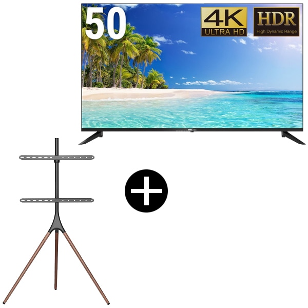DMM.com DKS-4K50DG6 50型ワイド液晶ディスプレイ + DKS-LS3L テレビスタンド (43～65インチ) セット