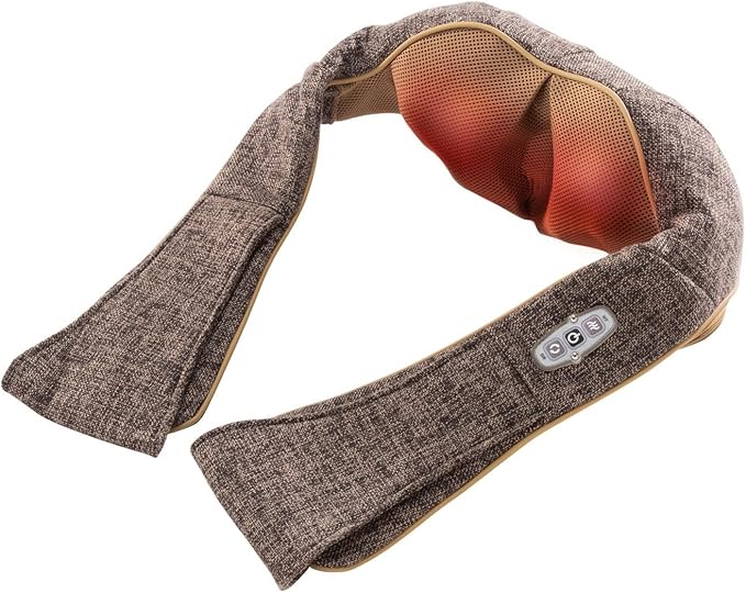 ネックマッサージャー 肩こりマッサージ 首 肩 腰 背中 太もも マッサージ器 ヒーター内蔵 ブラウン 6,732円