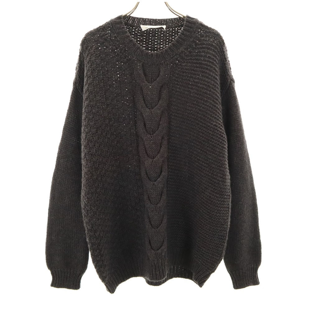 リビアナコンティ イタリア製 長袖 セーター S チャコールグレー LIVIANA CONTI ニット レディース
