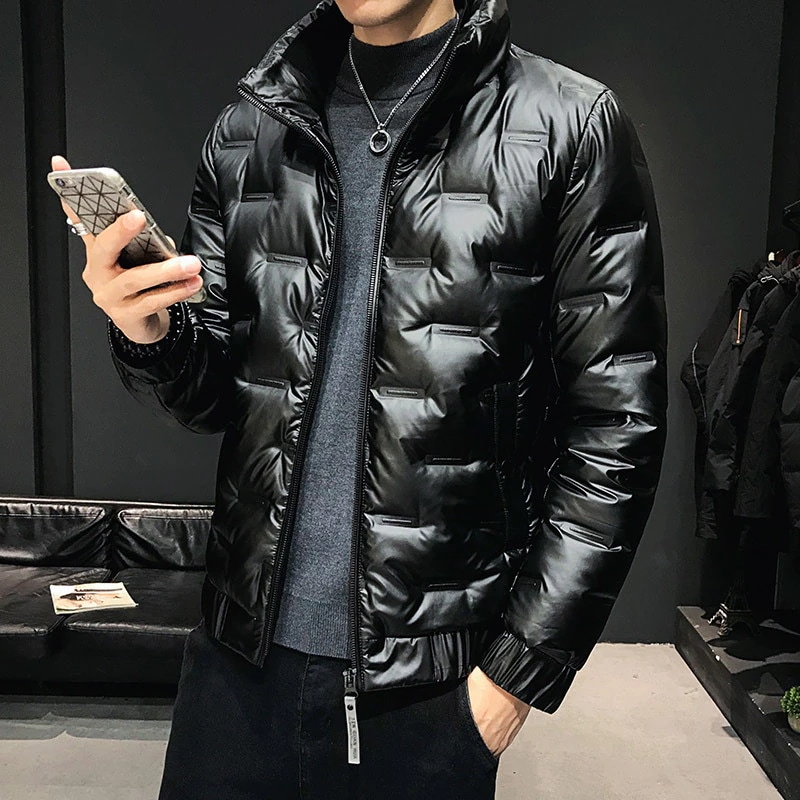 ダウン メンズ 中綿コート ジップアップ ツヤあり 軽量 あったかライトダウン フェザー コート おしゃれ アウター 防寒保温 秋冬 お洒落