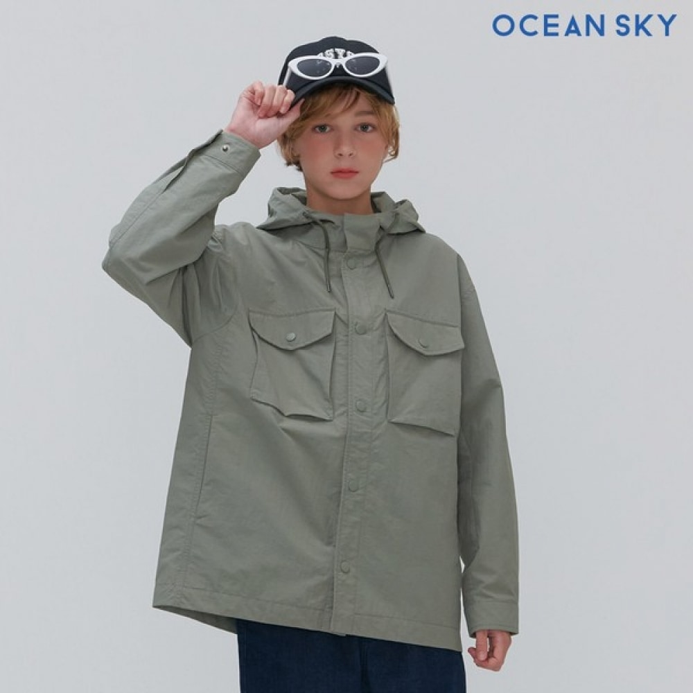オーシャンスカイ 男児 ユーティリティ フーディー シャツジャケット DAJB5401B0V