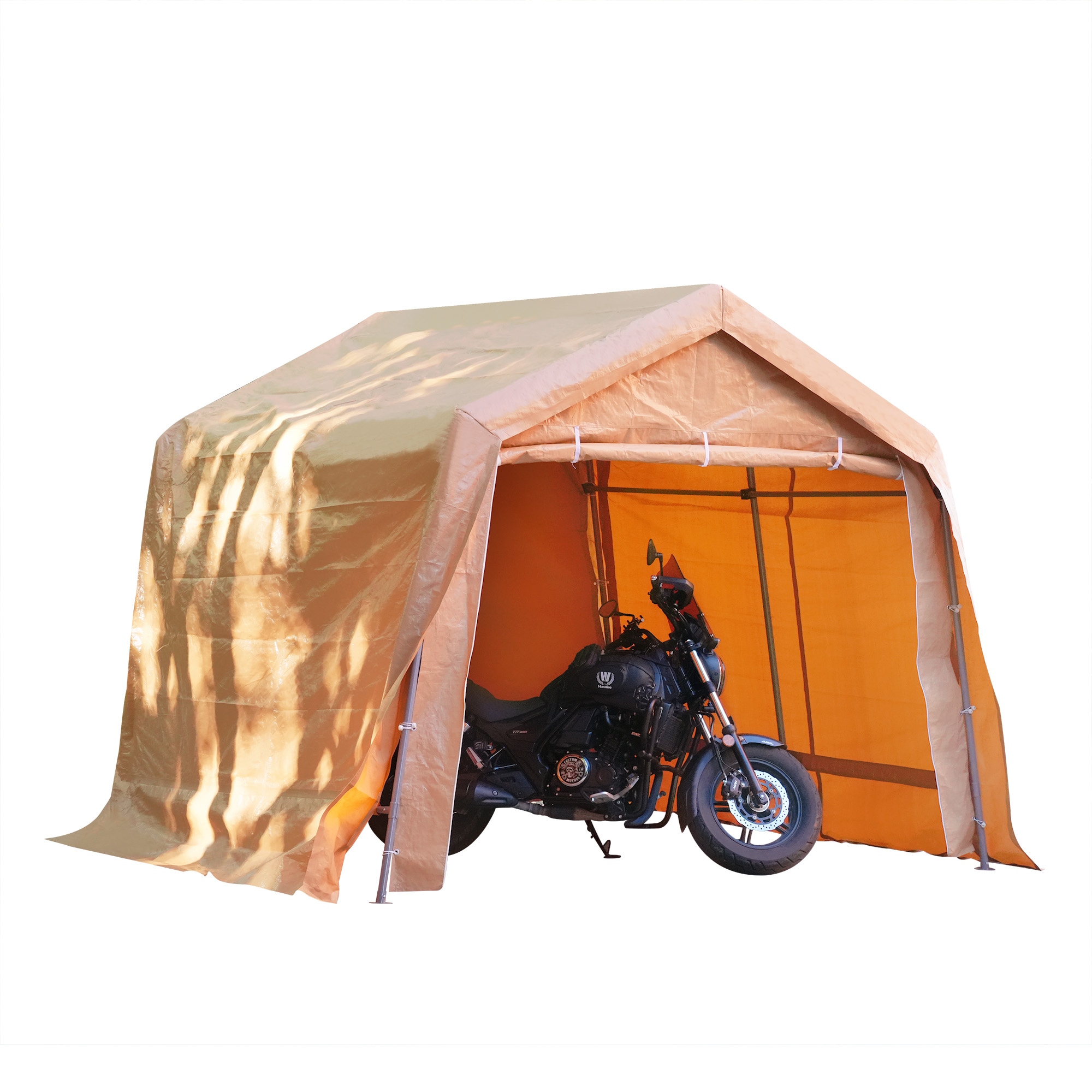 【UPF50+UVカット&防雨】テント 車庫テント ガレージテント 車庫 お祭り 倉庫 奥3m×幅3.3m×高さ2.56mガレージテント カーポート 軽自動車用 大型 車 駐車 スチール製 頑丈 仮G