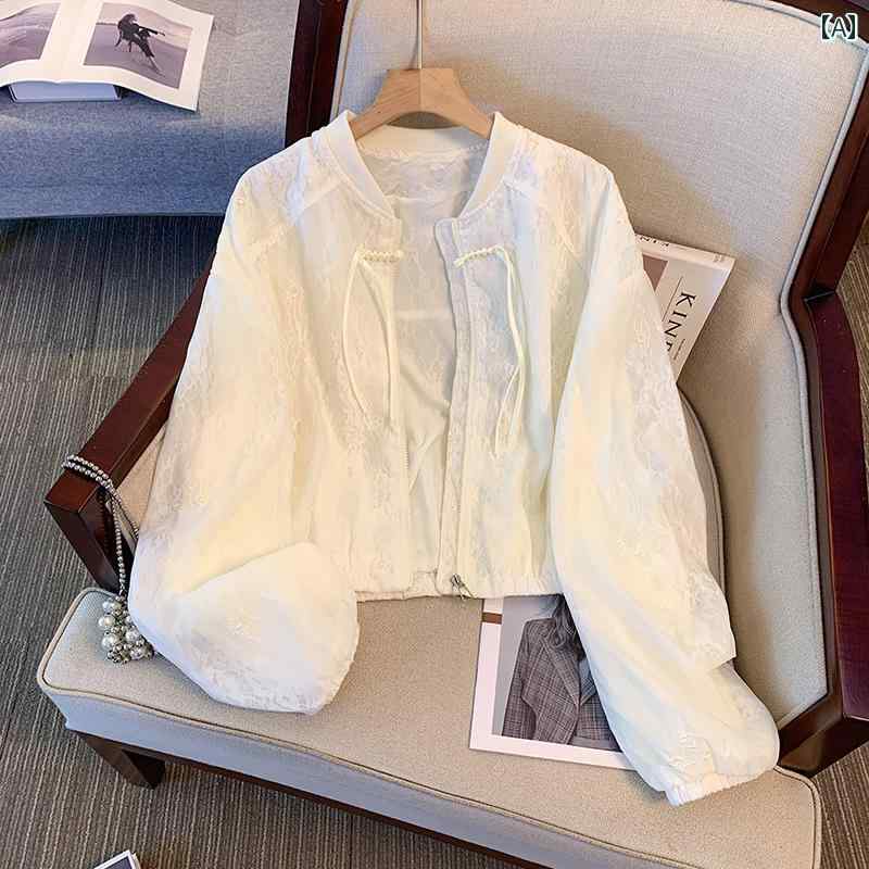 チャイナ風 刺繍 レース ジャケット レディース 夏 薄手 日焼け防止 モダン 女性 エスニック おしゃれ