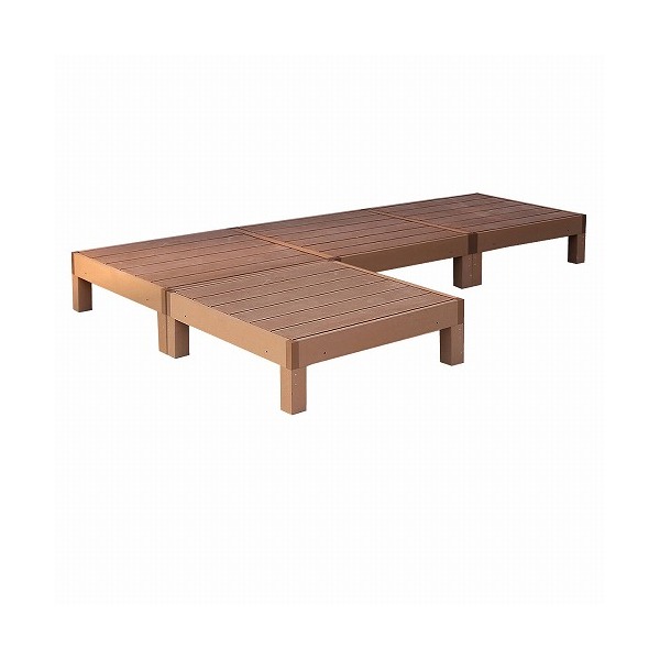 住まいスタイル 人工木ウッドデッキ ecofeel 4台 単品 ライトブラウン PWDE-4P-LBR メーカー直送