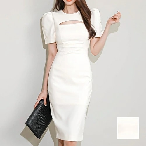 パーティードレス 結婚式 ワンピース ミディアム ひざ丈 オケージョン ドレス 韓国 ファッション レディース 春 夏 秋 ブライダル お呼ばれ コーデ 成人式 二次会 同窓会 20代 30代