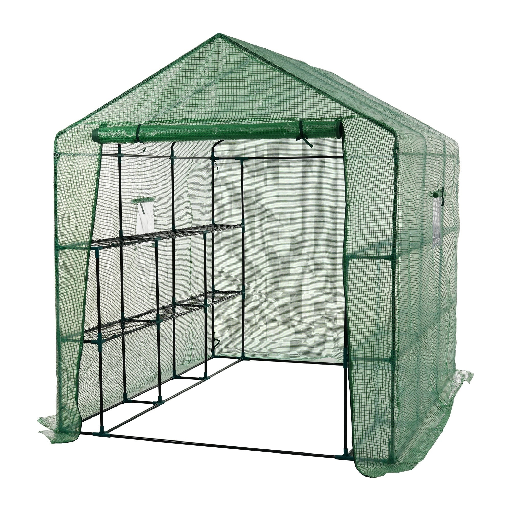 【国内発送】112 ビニール温室 大型 W183cm×D244cm×H213cm 温室 左右2段 ベランダ 家庭用 ビニールハウス 家庭菜園 ガーデンハウス フラワーハウス ラック ビニール カバー