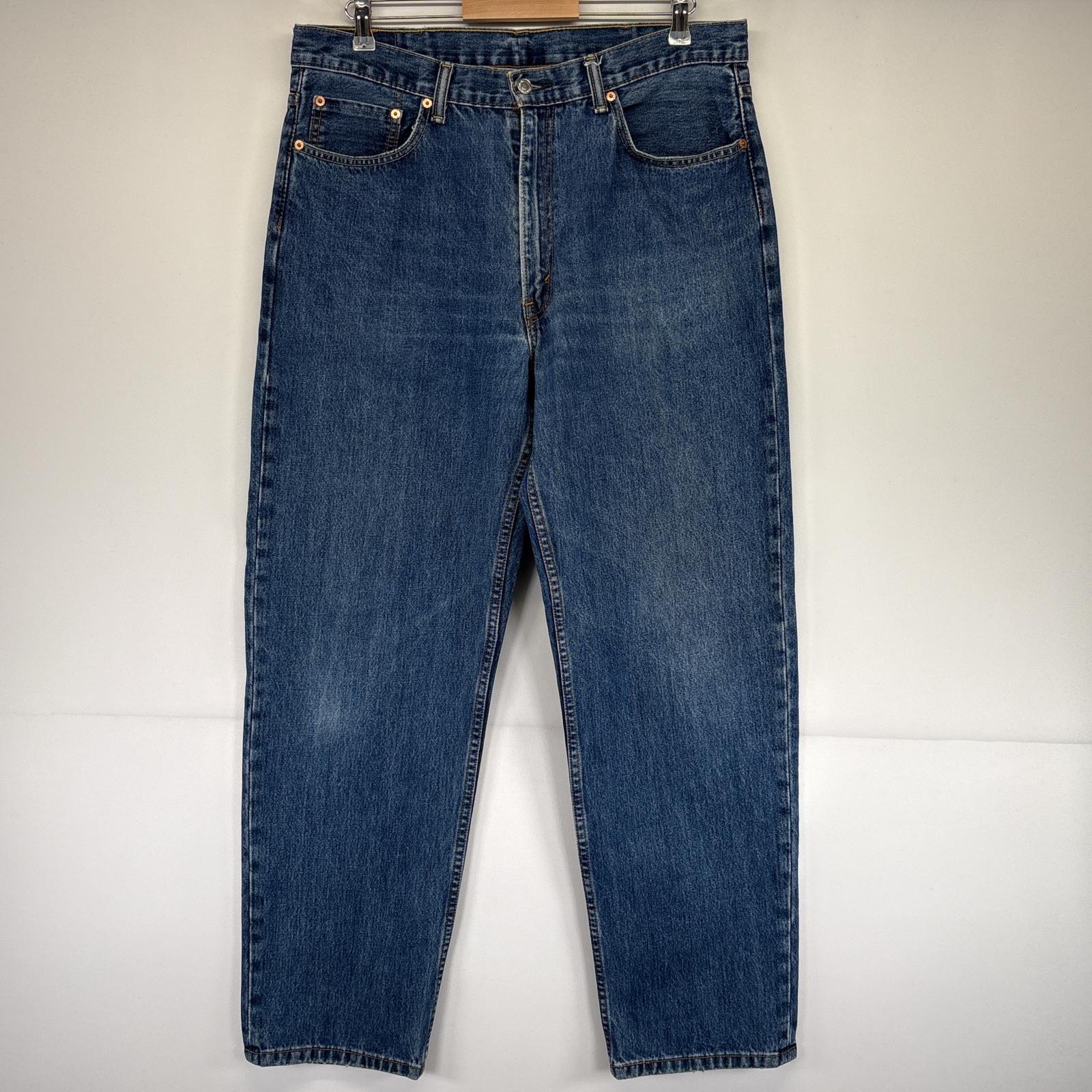 古着 デニムパンツ 550 テーパード 5ポケット ジーンズ ジーパン 大きいサイズ w38 L34 ブルー メンズ