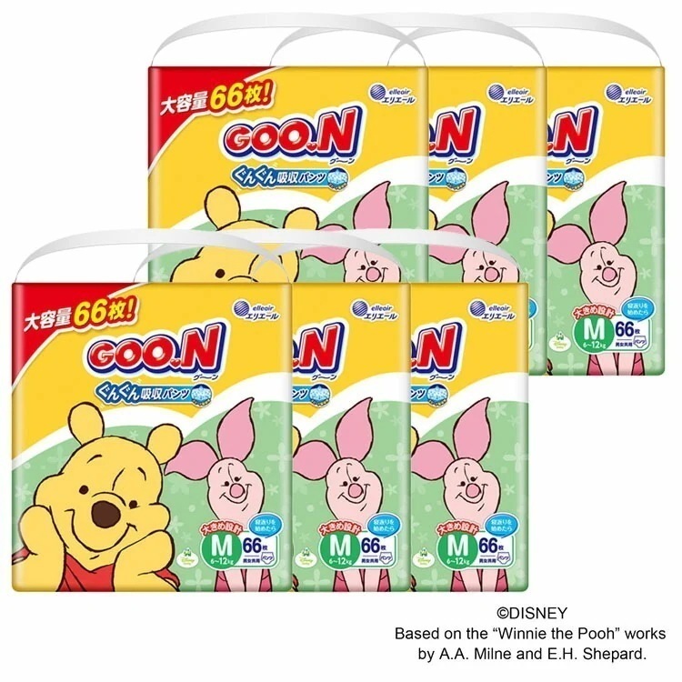 【6個セット】 おむつ オムツ グーン ぐんぐん吸収パンツM66枚 232201 エリエール (D) メガ割