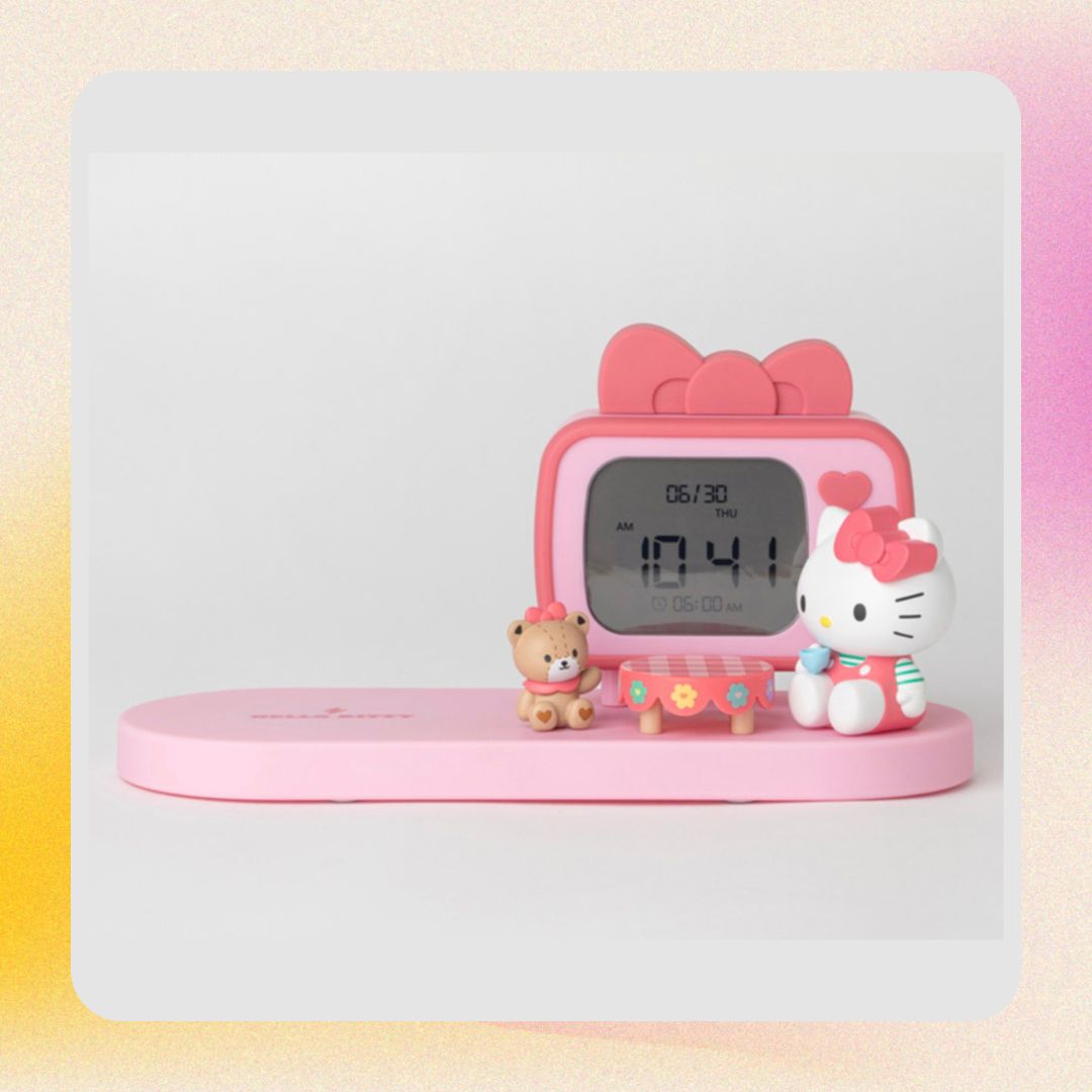 ハローキティ ワイヤレス充電器 卓上時計