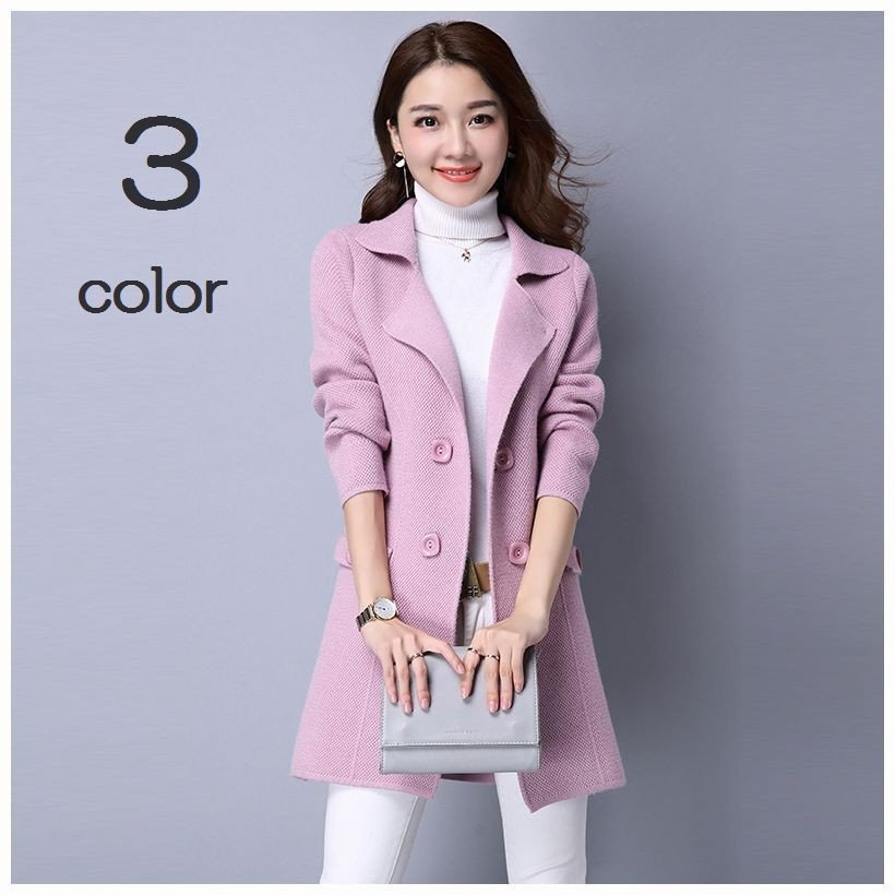 セーターコート セータージャケット レディース ピーコート風 ジャケット風カーディガン テーラードジャケット セータージャケット 合わせやすい 定番