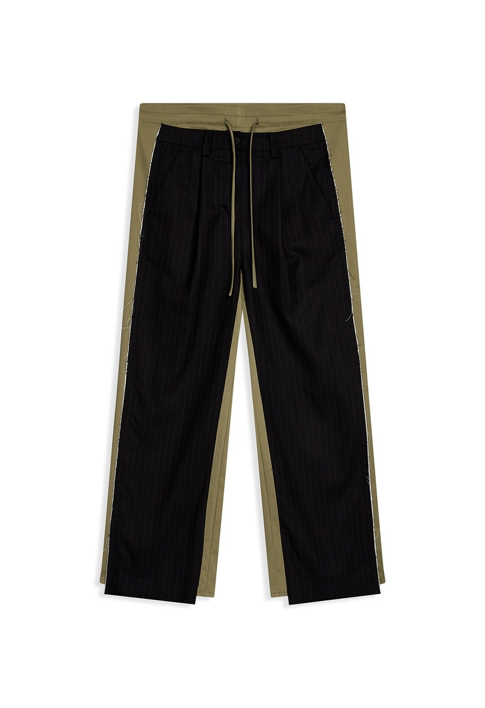 【OPEN Yy】 FRONT STRIPE LAYERED PANTS : KHAKI