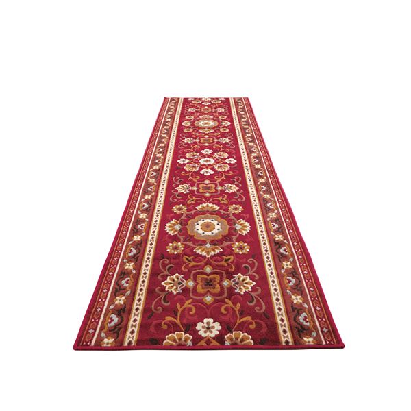 アラベスク柄 廊下敷き/フロアマット (エンジ 80×540cm) 抗菌・防臭・吸水・速乾加工 滑りにくい加工 洗える 日本製 16,918円