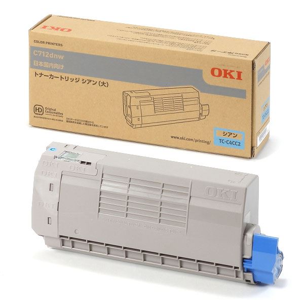 (純正品) OKI TC-C4CC2 トナーカートリッジ シアン 大トナーカートリッジ