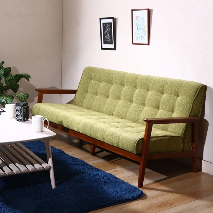 ソファ ソファー 3人掛け ファブリック 幅170 カフェ風 ファブリックソファ 木製フレーム デザ