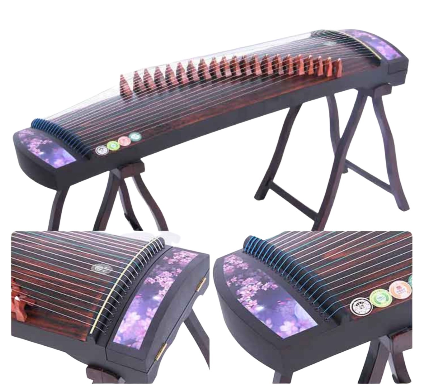 筝 125CM ポータブル 桜の模様 桐木 中国の弦楽器