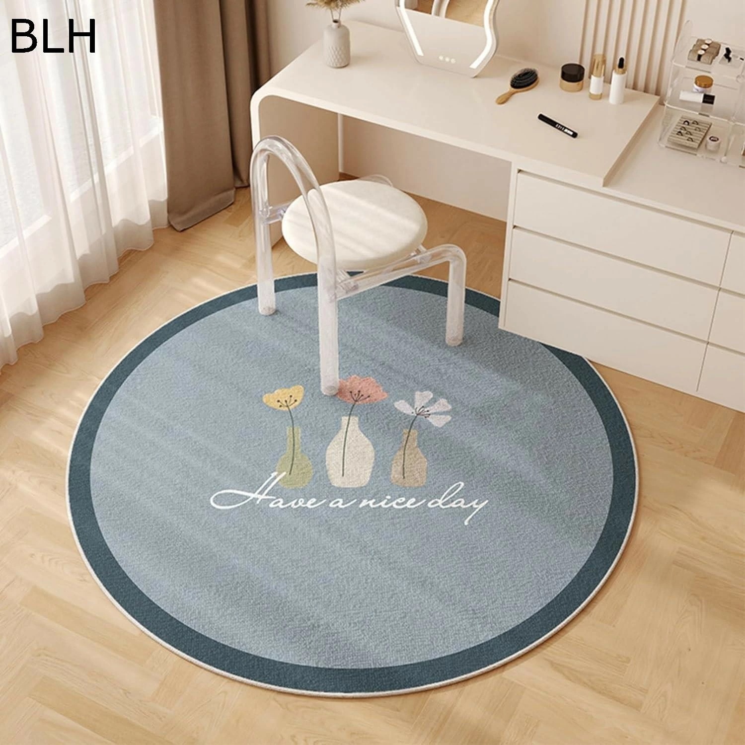 直径80cm厚8mm 四季通用 屋内 室内用 民泊 居間 ソフト 踏み心地良い 触さよい 足元マット 厚手 おしゃれ センターラグ 大判 マイクロファイバー 防音 ゲーミングチェアマット デスクマット 4,870円