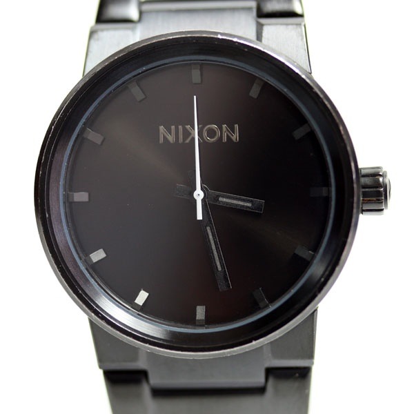 満点の MT1869中古NIXONニクソンTHE CANNON / キャノン　A160001 ALL BLACK オールブラック　メンズ腕時 クオーツ　QZ質屋出品あす楽 メンズ腕時計