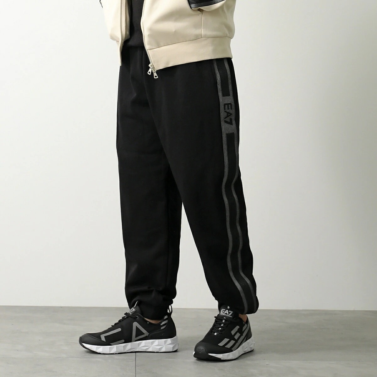 EA7 EMPORIO ARMANI エアセッテ エンポリオアルマーニ スウェットパンツ 7M000147 AF10377 メンズ 裏起毛 イージーパンツ ロゴ UC001/BLACK