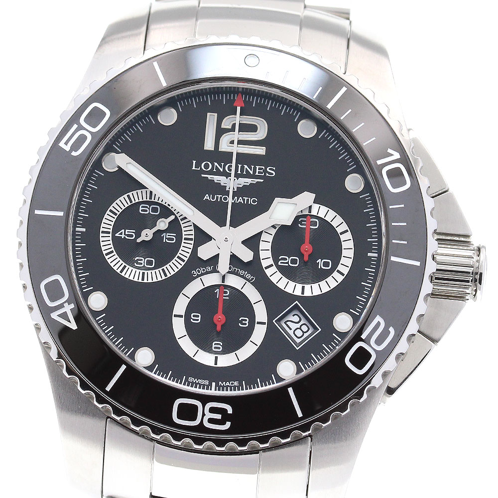ロンジン LONGINES L3.883.4 ハイドロ コンクエスト クロノグラフ 自動巻き メンズ 美品 箱・保証書付き_841452【中古】