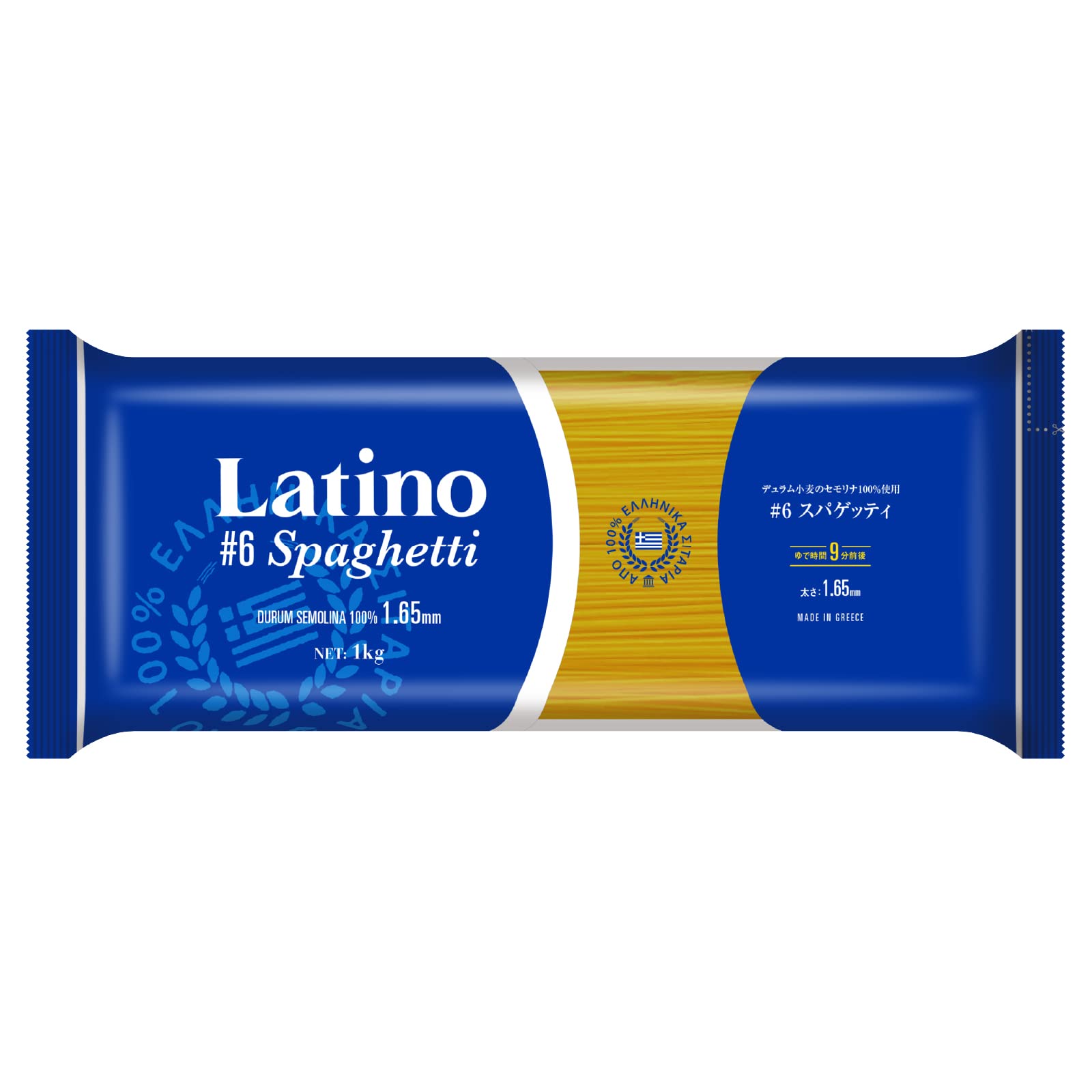 ラティーノ No.6 スパゲッティ 1kg×12個 [ 1.65mm デュラム小麦100% ギリシャ産 ]