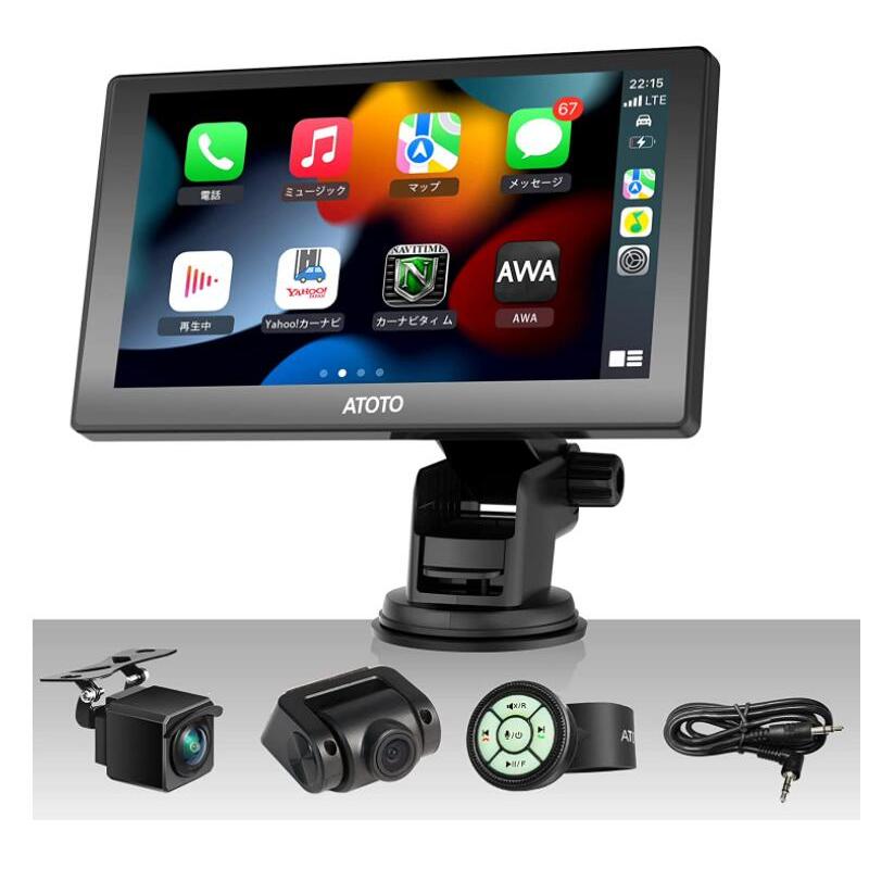 ATOTO P8 1080P ドライブレコーダー本体 ダッシュカムとリア DVR カム入力ワイヤレスCarplay＆ワイヤレス カーステレオ最大128G SD　ATO-P807PR