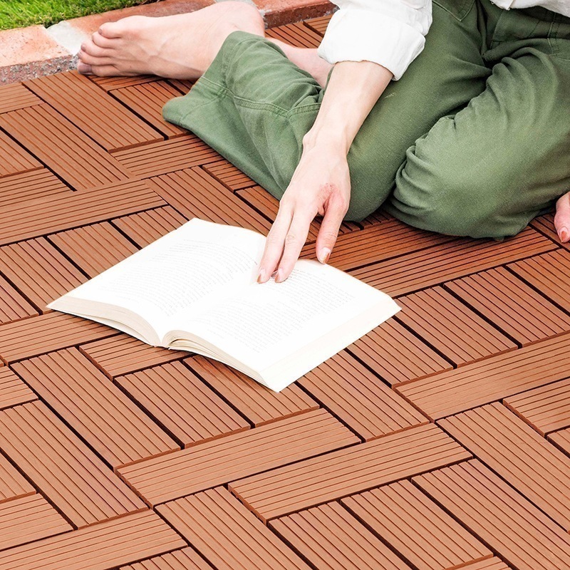 ウッドパネル 128枚セット ウッドタイル ジョイント式 ウッドデッキパネル 幅30 床 人工木 ガーデニング ブラウン 31,135円