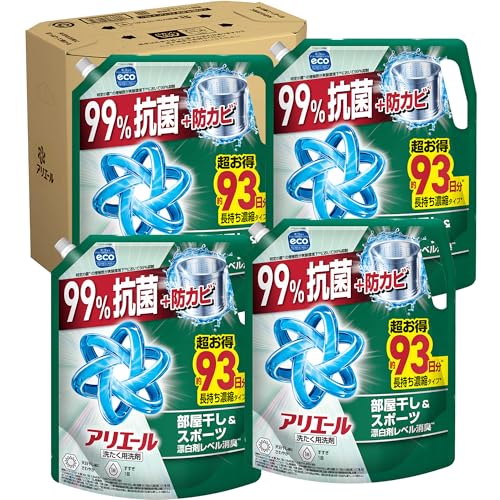 アリエール 洗濯洗剤 液体 部屋干し＆スポーツ漂白剤レベル消臭 天日干し級にさわやかな香り 詰め替え 2210gｘ4袋 [大容量] [ケース品]