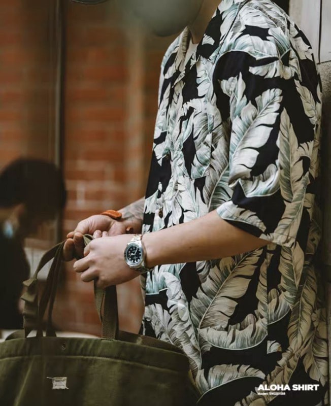 メンズシャツ半袖 アメリカンレトロ ハワイバナナリーフ柄　アロハシャツ　開襟 オープンカラーシャツ　 カジュアルシャツ 5,933円