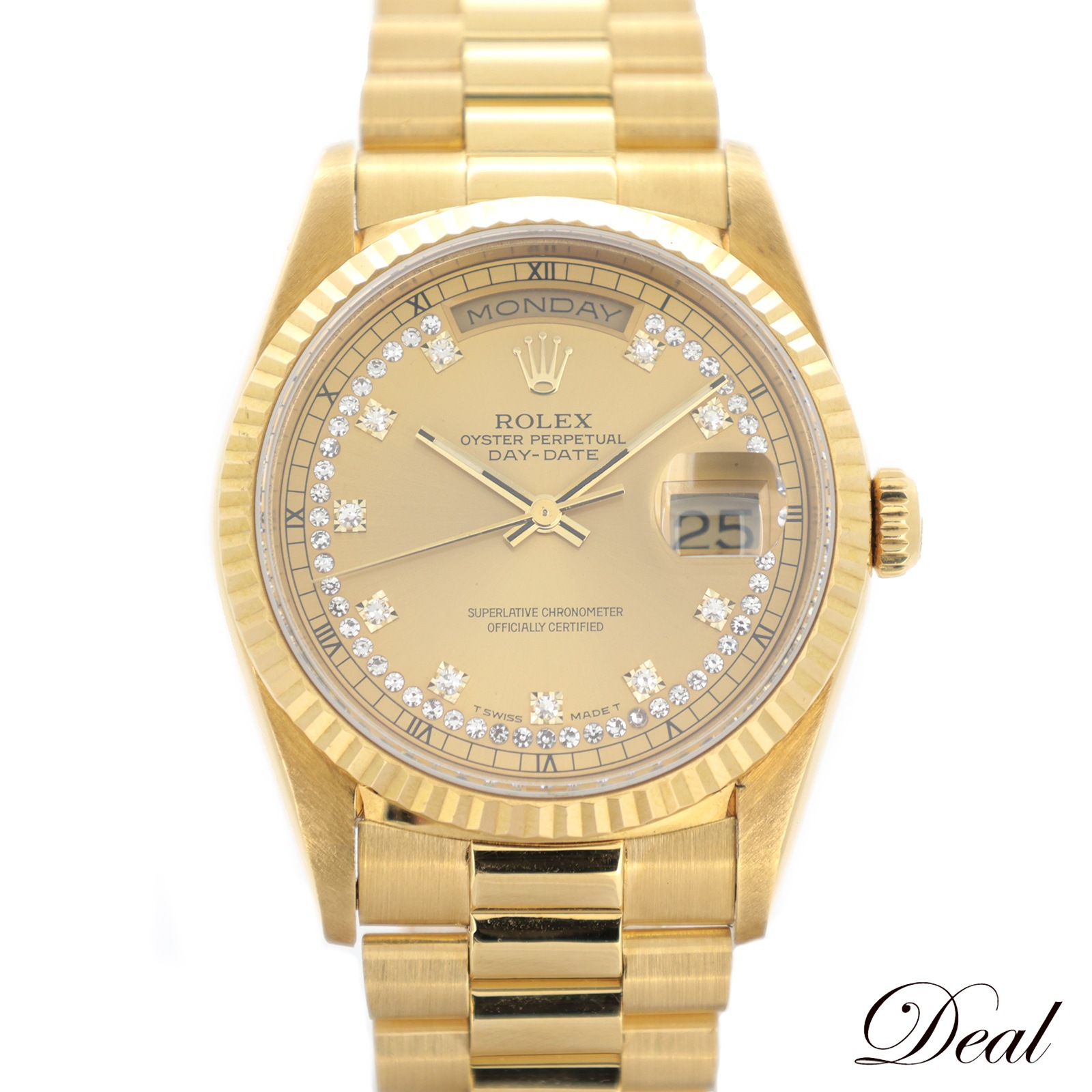 K18YG ロレックス デイデイト ミリヤードダイヤ 10PD S 18238LB メンズ 腕時計
