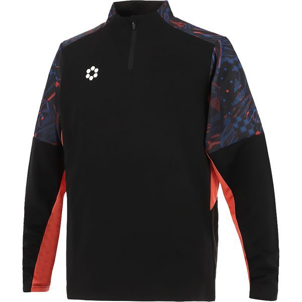 スフィーダ フットサルウエア SA-25802 BLK Teampress ウォームアップHZトップ S Black