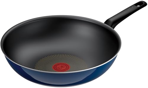 ティファール 炒め鍋 28cm 深型 中華鍋 ガス火専用 PFOAなどの有害物質不使用 こびりつきにくさ長持ち 「ロイヤルブルー・インテンス ウ