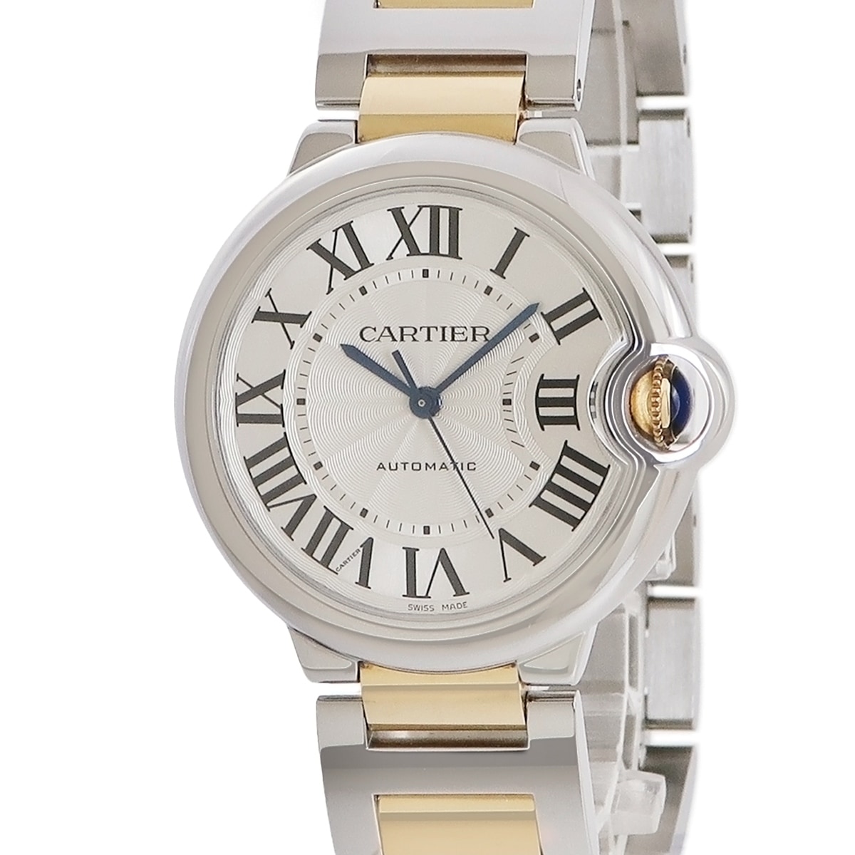 バロンブルー 36 W2BB0012 自動巻き メンズ K18YG無垢×SS コンビ ローマン 青針 ギヨシェ 3年保証