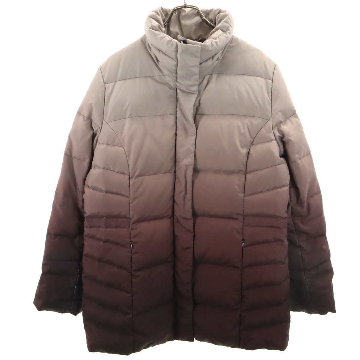 グラデーション ダウンコート L グレー レディース 古着