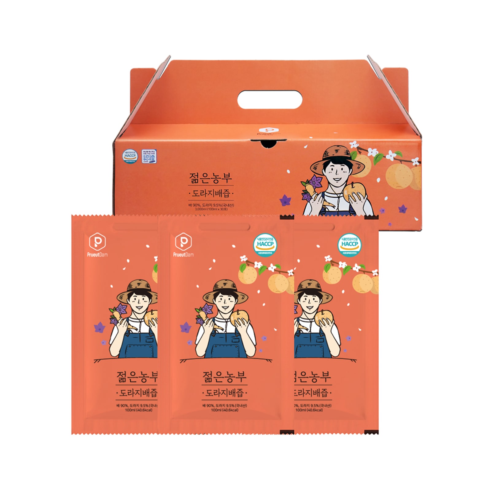 プルッダム 若い農夫 トラジ梨ジュース 100ml X 30包