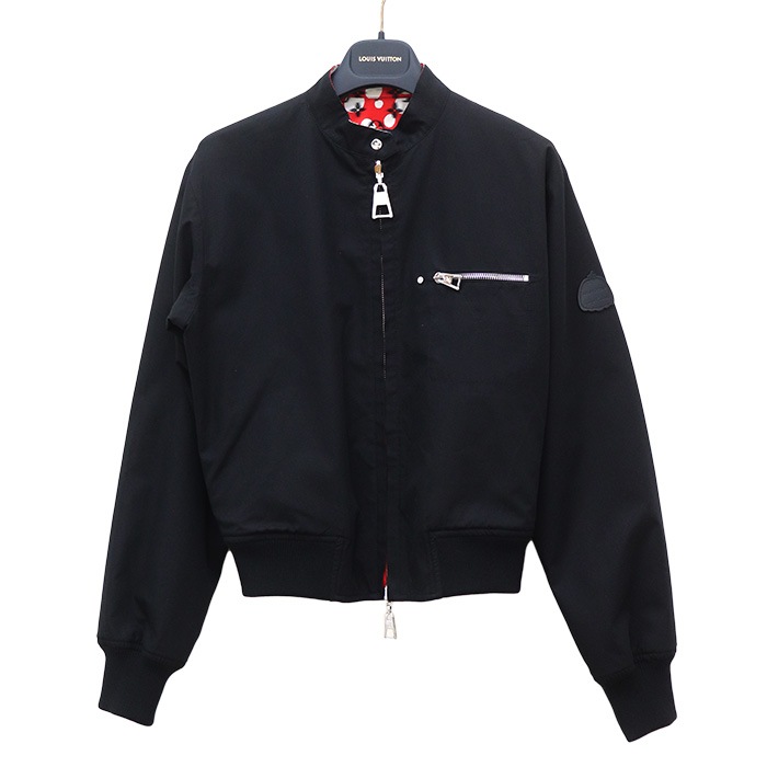 LOUIS VUITTON ルイ・ヴィトン ロゴ LV × YK リバーシブル ボンバージャケット インフィニティドット ブルゾン ルージュヴィフ/ブラック 1AB7S6 34 レディース 中古