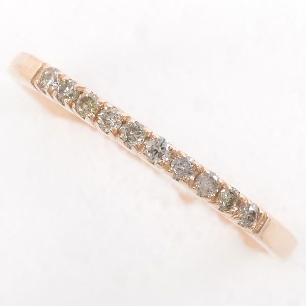 K10 10金 PG リング 11号 ダイヤ 0.10 【中古】