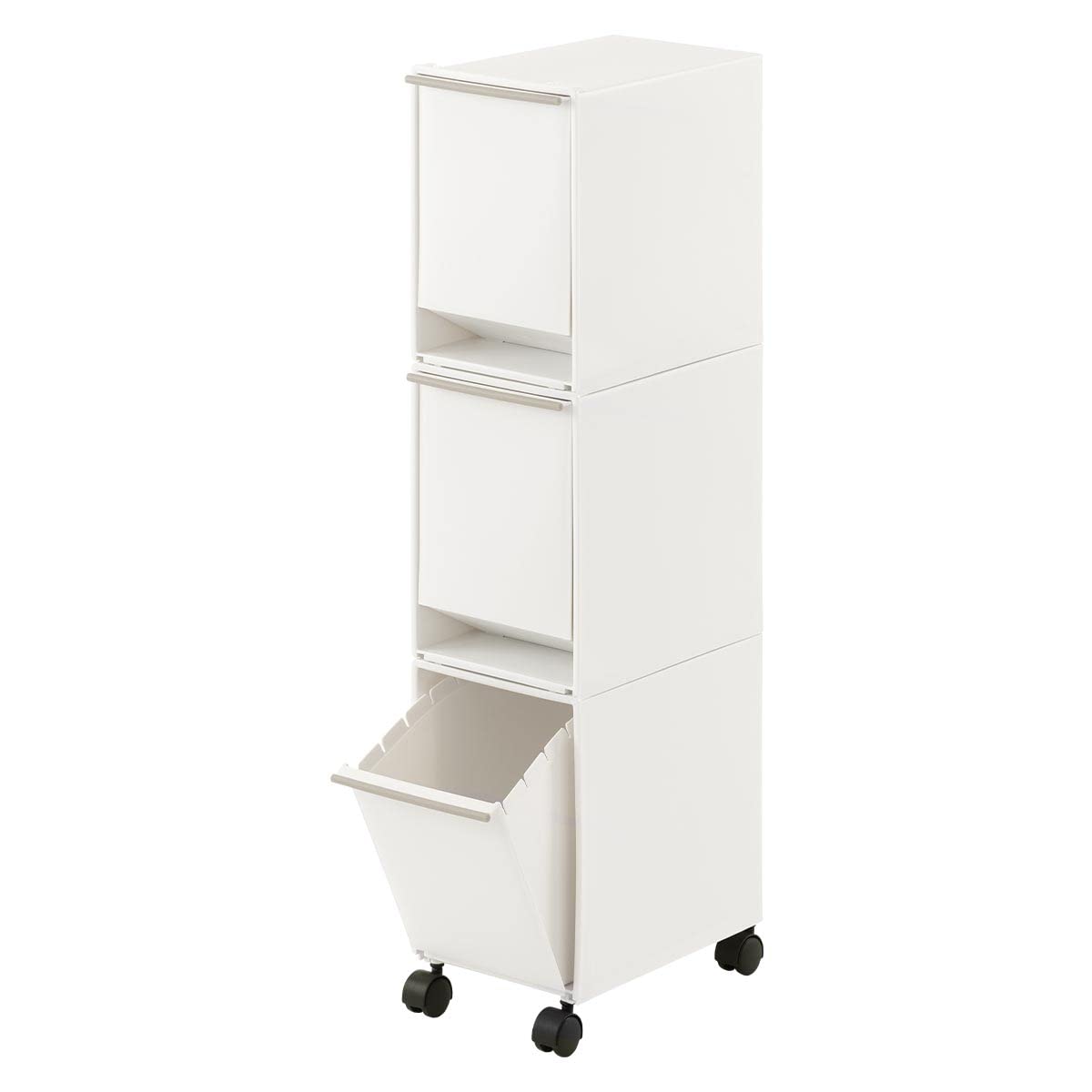 ぼん家具 ゴミ箱 フタ付きゴミ箱 分別 スリム ダストボックス 縦型 コンパクト シンプル 3段1列