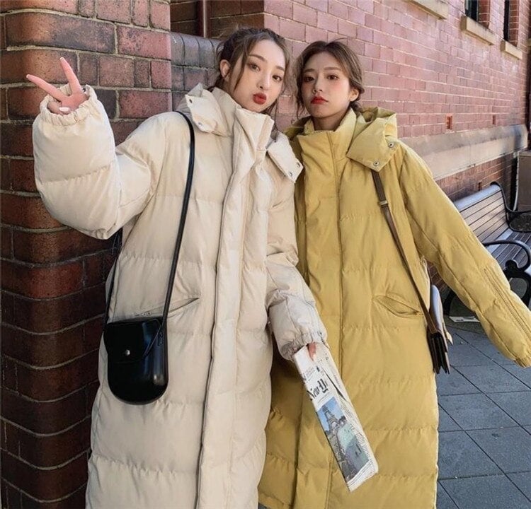 韓国ファッション 大人気 綿服ロングコートコートレディース服綿服ジャケットコットンレディースファッション 厚手