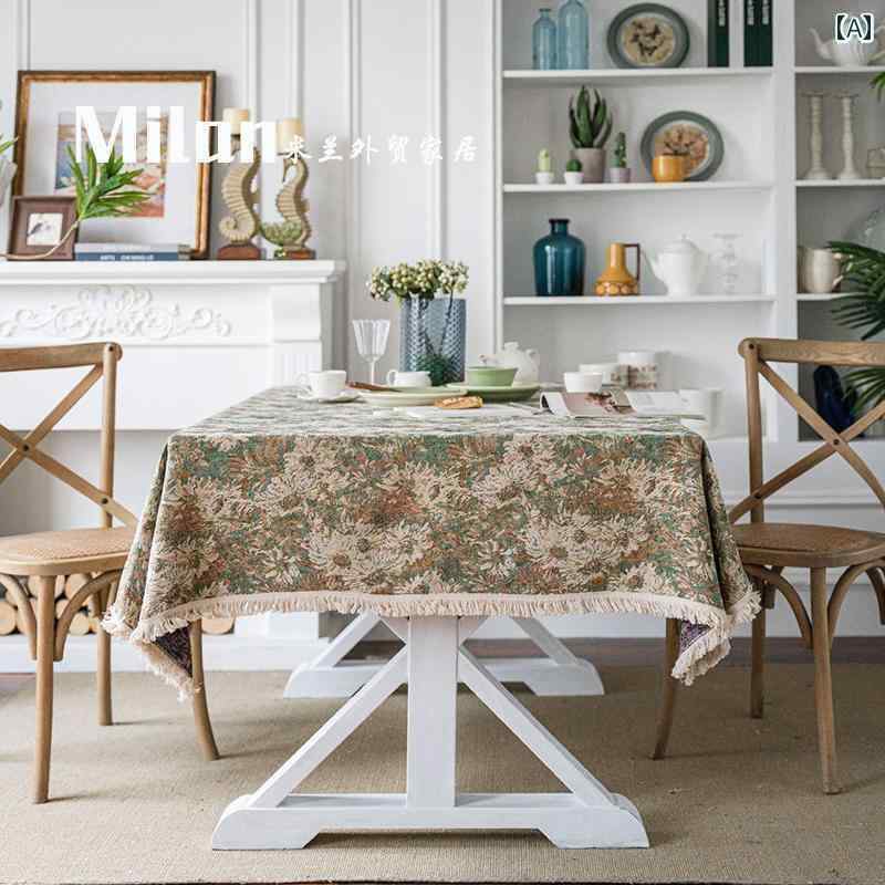 テーブルクロス クリスマス おしゃれ 赤 花 チェリー 北欧 厚手 エスニック ジャガード 幾何学 ダイニング コーヒー 正方形 長方形 フリンジ マルチカバー