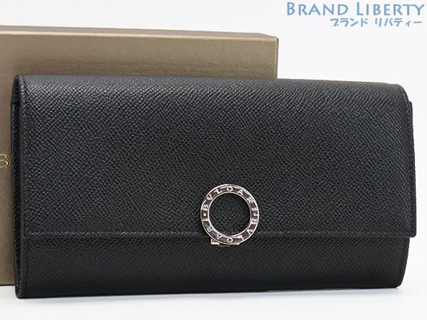 ブルガリ長財布 ロゴクリップ ブラックレザー ブルガリ・ブルガリ