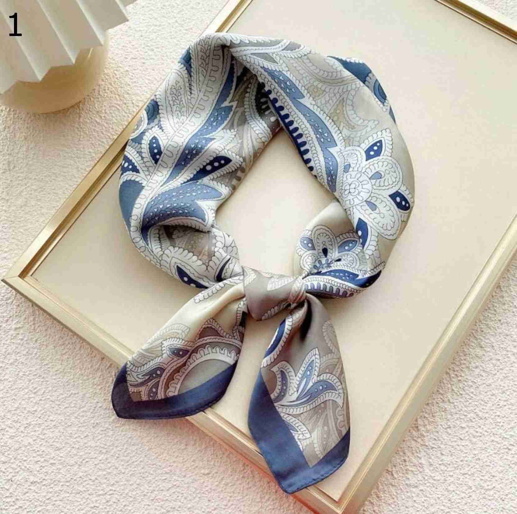 【20%OFFクーポン～】抽象的なプリント 70 センチメートルスカーフラップハンドバッグリストタイ女性スクエアネックタイ女性春ショール スカーフ (Color : Blue Size : 70x