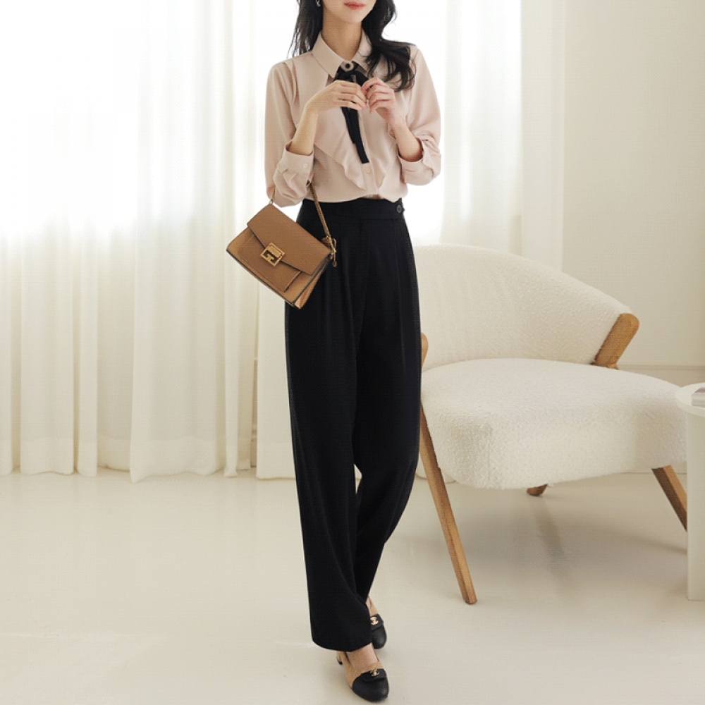 クリック＆ファニーバケットトゥボタンワイドスラックス [SMLサイズ]