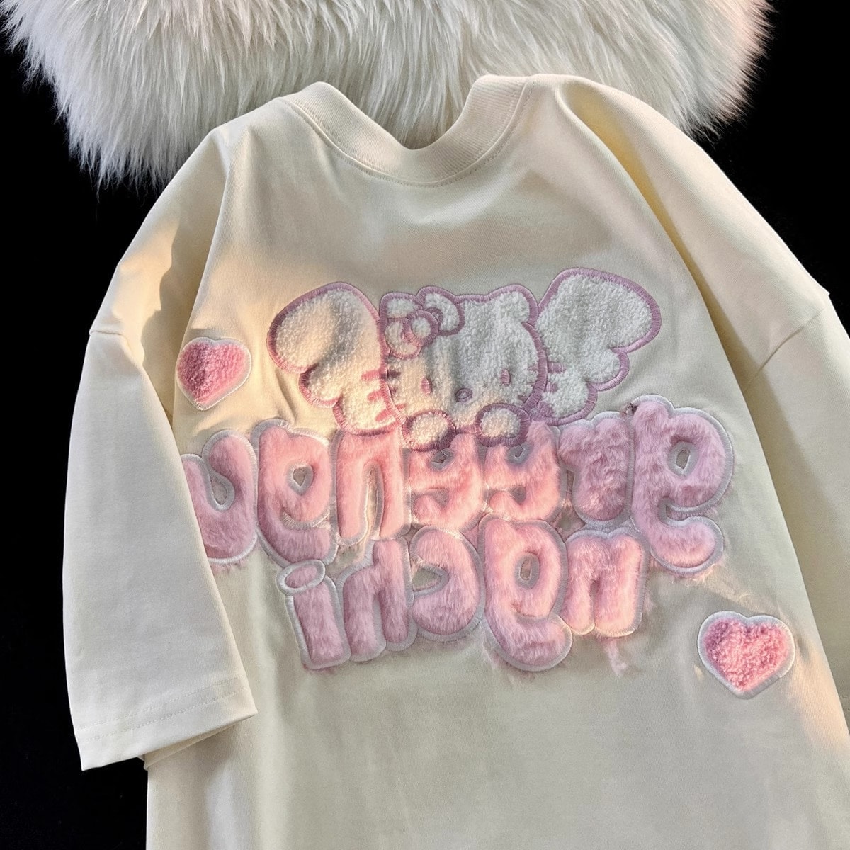 【2個買うと1個無料】ハローキティ半袖かわいい猫コットン半袖tシャツ女性用夏ゆったりカレッジ甘いカップル着用半袖トップ