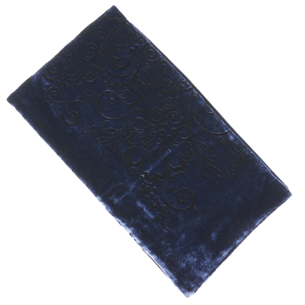 Salvatore Ferragamo サルヴァトーレフェラガモ マフラー ストール ベロア 紺 レディース 中古品 Aランク