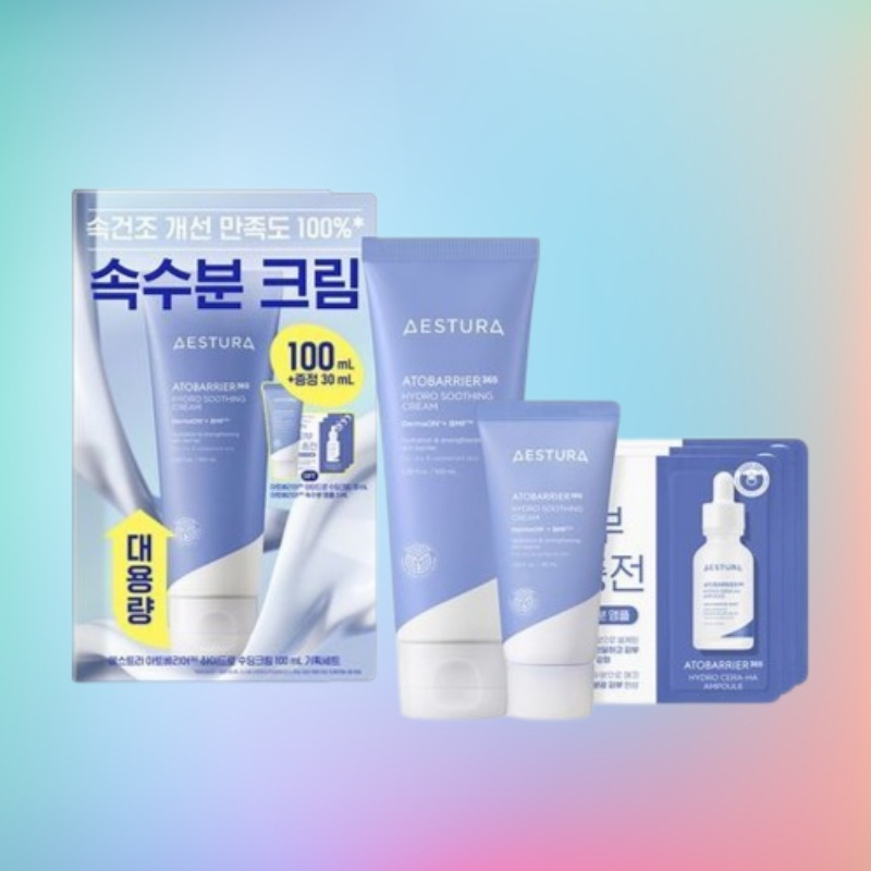 アトバリア365ハイドロスージングクリーム 100ml＋30ml＋セラヒアル濃密保湿アンプル3ml 敏感肌用うるおい集中ケア