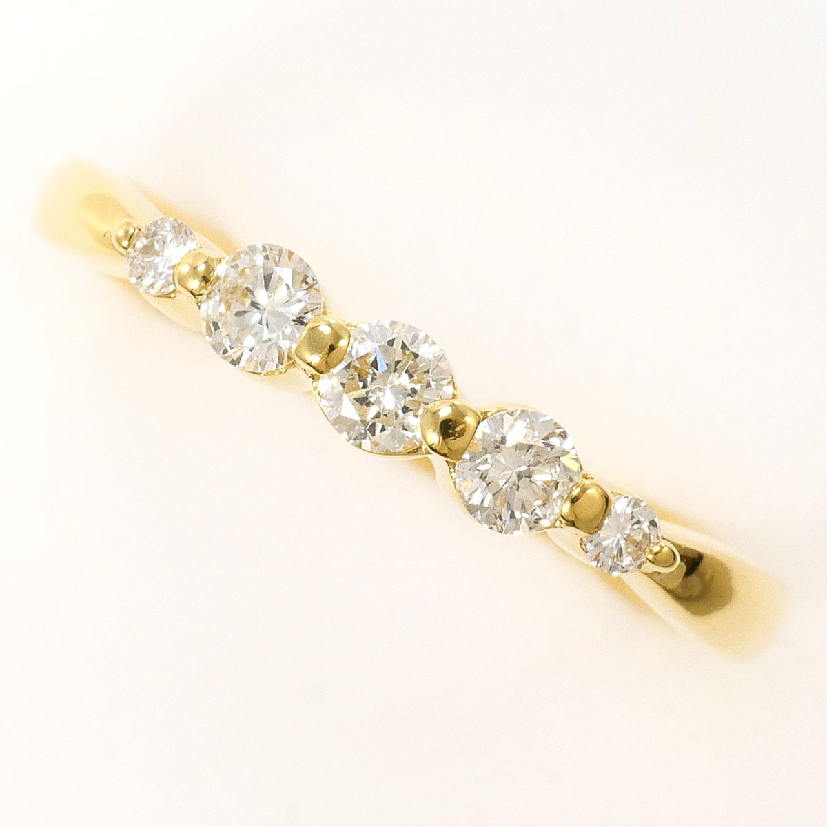 K18 18金 YG イエローゴールド リング・指輪 12号 ダイヤモンド 0.30ct 総重量約1.8g 中古