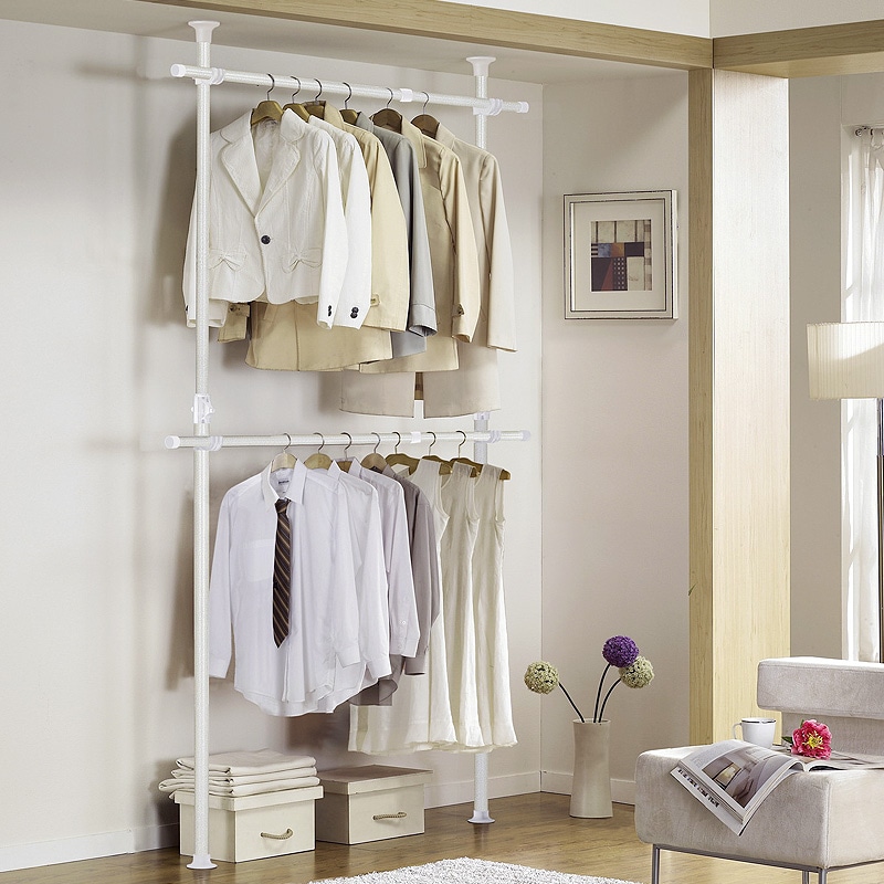 【簡単】ワンタッチ式突っ張りポールハンガーラック 2段 総耐荷重100kg 幅100-170cm 高さ170-280cm 伸縮式クローゼット リビング収納 壁面収納 衣替え不要 正規品 WJ-120 5,994円