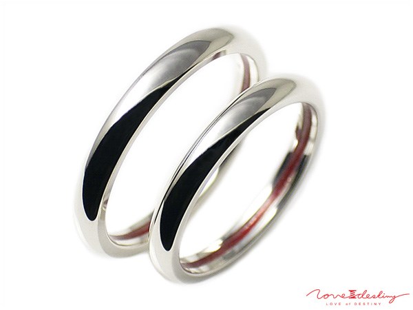 ラブオブディスティニー LOVE of DESTINY シルバー950 甲丸VOL.1 運命の愛の糸 赤い糸入り ペアリング 指輪 日本製 LODR-002PAIR 【ペアアクセサリー/プレゼント/ギ